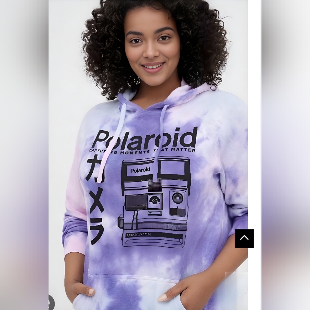 Torrid Polaroid Tye Dye Fleece Hoodie Graphic Sweat Shirt - Picture 2 of 4